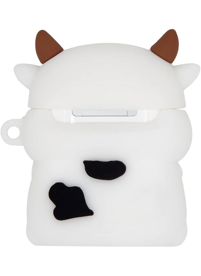 erorex - Cute Wireless Earphone Case Airpods 3 Case With Keychain Boba Tea Cow Funny 3D Cartoon Animal Case Soft Pvc Fun Protection Shockproof Charging Case Earphone Cover - Image 1