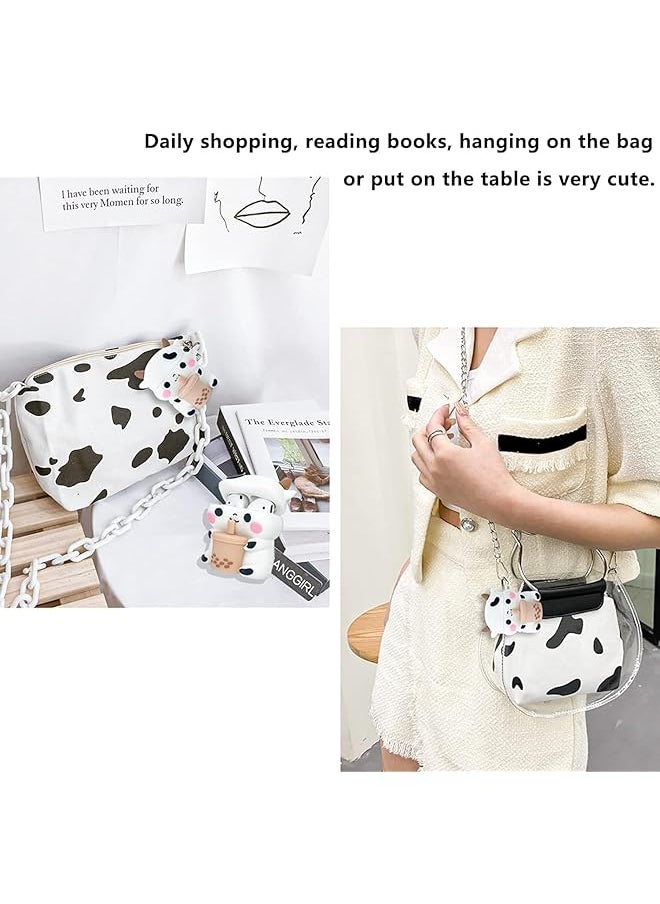 erorex - Cute Wireless Earphone Case Airpods 3 Case With Keychain Boba Tea Cow Funny 3D Cartoon Animal Case Soft Pvc Fun Protection Shockproof Charging Case Earphone Cover - Image 1