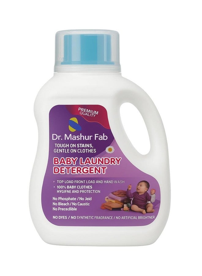 MASHUR FAB Baby Laundry Detergent, 500ml, With Bio-Enzymes, Aloe Vera & Neem, Dermatologically Tested, Free From SLS/SLES, Phosphate & Bleach (3) - Image 2