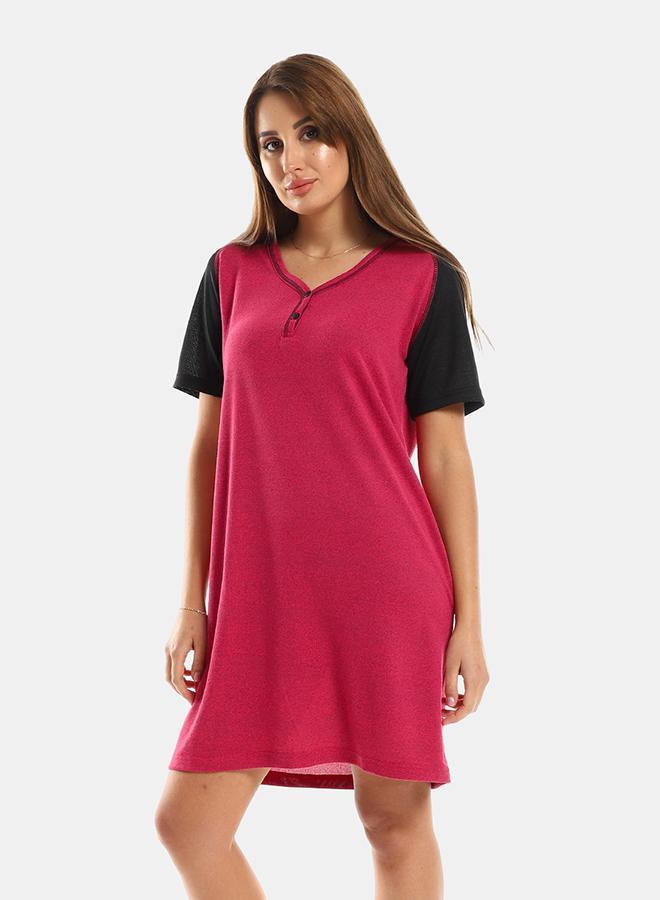 kady Odd Sleeves Sleepshirt Heather Reddish Fuchsia & Black women fushia*black 2XL - Image 2