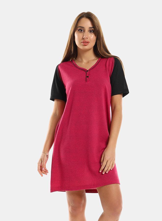 kady Odd Sleeves Sleepshirt Heather Reddish Fuchsia & Black women fushia*black 2XL - Image 1