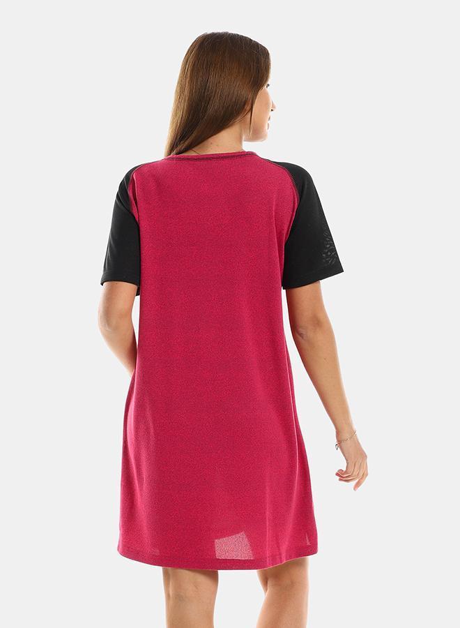 kady Odd Sleeves Sleepshirt Heather Reddish Fuchsia & Black women fushia*black 2XL - Image 3