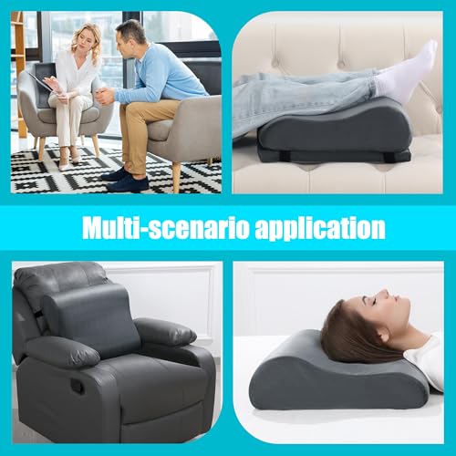 ROYALAY Adjustable Recliner Leg Rest Cushion, Widen and Thicken Recliner Footrest Extender, Wave Shape Lumbar Support Pillow with Adjustable Elastic Straps, Suitable for Bed Chair Sofa Back Support - Image 4