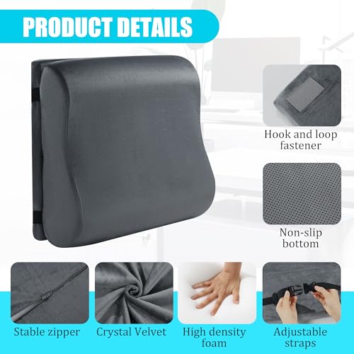 ROYALAY Adjustable Recliner Leg Rest Cushion, Widen and Thicken Recliner Footrest Extender, Wave Shape Lumbar Support Pillow with Adjustable Elastic Straps, Suitable for Bed Chair Sofa Back Support - Image 2