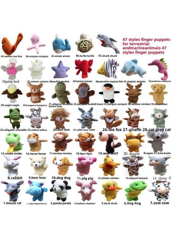 Generic - 58 Animal Finger Puppet, Ocean Plush Toy Puppet Wholesale, Baby Teaching Aids Wholesale-Color:8.rabbit/rabbit - Image 1
