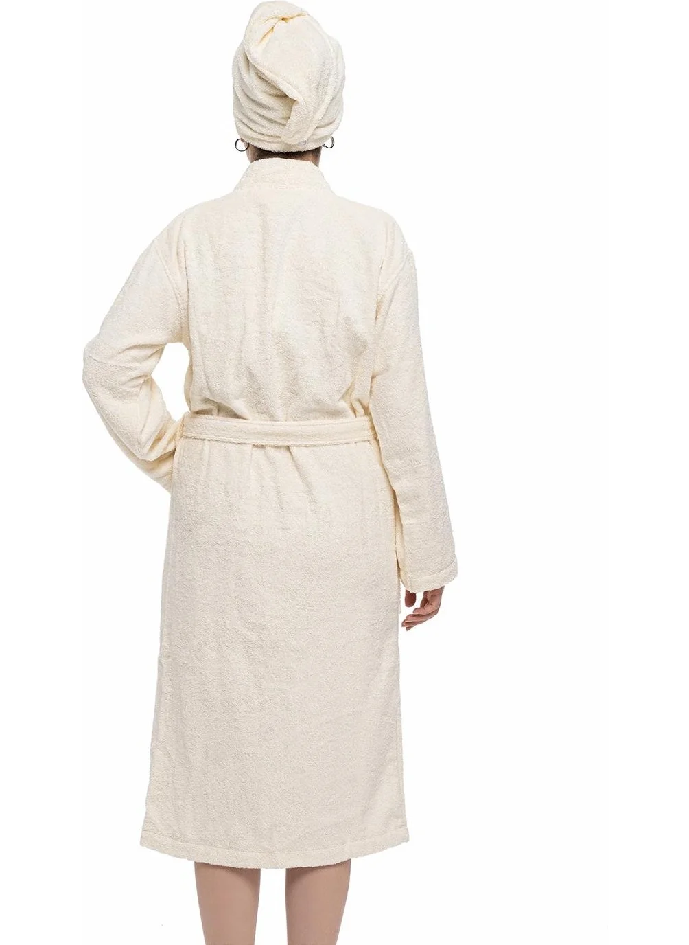 Soley | Maida | Extra Soft 100% Cotton Hair Cap & Women's Bathrobe Set