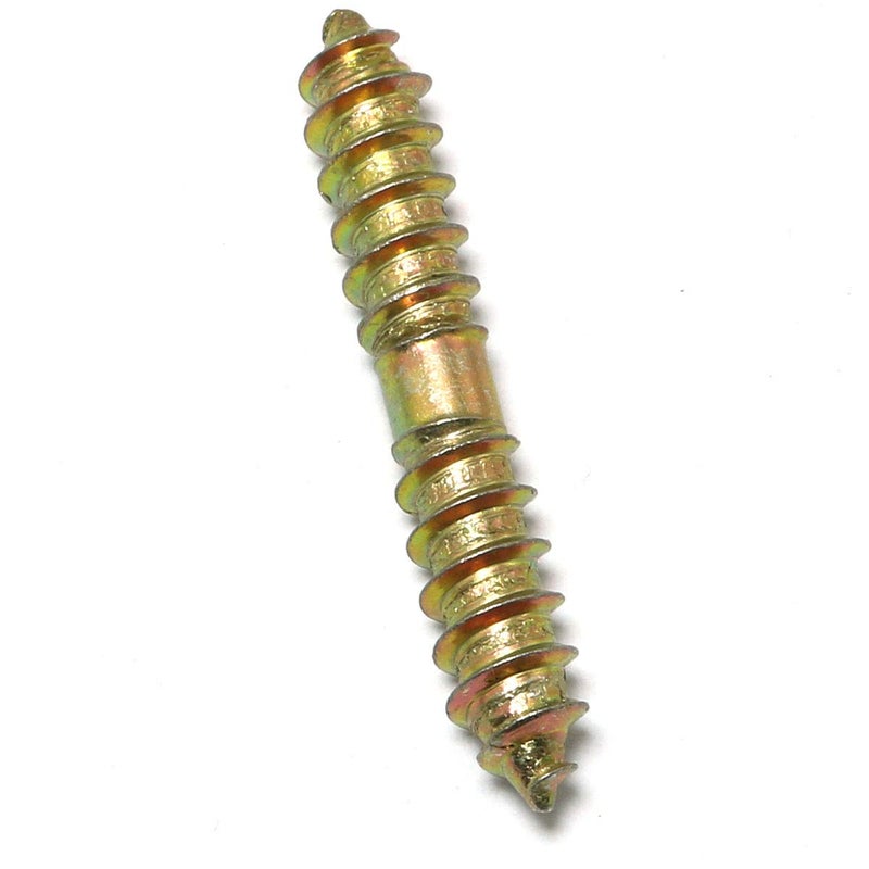 PZRT 12pcs 6x40MM Dowel Screw Zinc Plated Iron Double Ended Screw Self Tapping Furniture Screw - Image 2