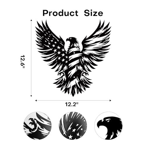 Xedatric Metal Eagle American Flag Wall Decor Intricate Design with Stars And StripesPatriotic American Bald Eagle Metal Wall ArtPatriotic Gift for 4th of July And Independence Day Decor - Image 3