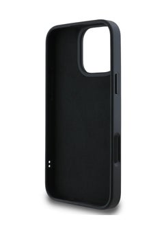 كارل لاغرفيلد جراب iPhone 16 Pro Max مع شعار مطاطي ثلاثي الأبعاد من مادة البولي يوريثان / حماية من السقوط / تصميم نحيف / غطاء خلفي خفيف الوزن - أسود  - Image 4