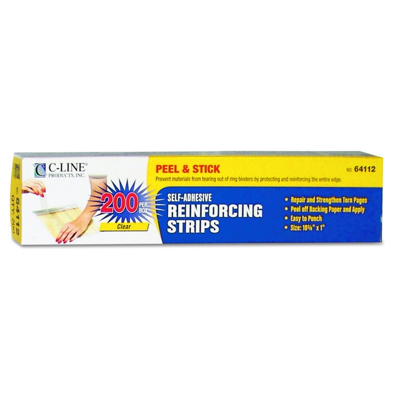 C-Line Self-Adhesive Page Reinforcing Strips, 10-3/4" x 1", Box of 200 (64112) - Image 5