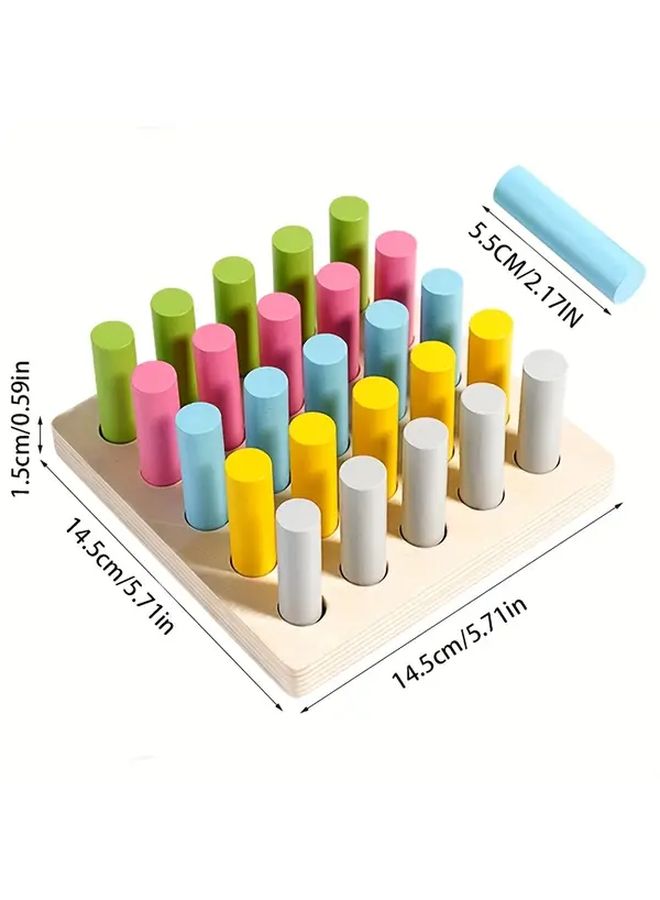 Montessori Math Teaching Aids Cylindrical Sticks Color Coded Learning Sensory Play Wooden Toddler Toys - Image 2