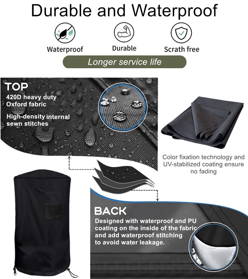 Falezern Freestanding Punching Bag Cover, Falezern Standing Boxing Bag Cover Outdoor Waterproof, Adjustable Thickened Heavy Punching Bag Protective Cover for Freestanding Heavy Bag, Kickboxing Bag. - Image 3