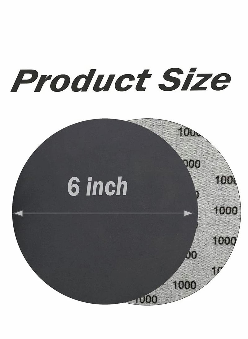 1000 Grit Wet Dry Sandpaper, 25 PCS 6 Inch Sanding Discs with Hook and Loop Back, Premium Silicon Carbide Abrasive Polishing Sandpaper Pads for Auto, Wood or Metal Polishing - Image 2