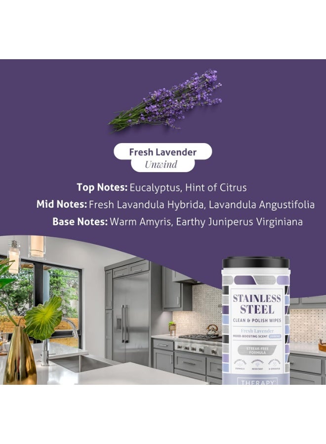 Therapy Stainless Steel Wipes, 30 Count (2 Pack) - Appliance Cleaner for Fridge, Dishwasher, Oven, Stove, Sink, Microwave, and More - Removes Smudges, Fingerprints, and Leaves a Streak-Free Shine - Image 4