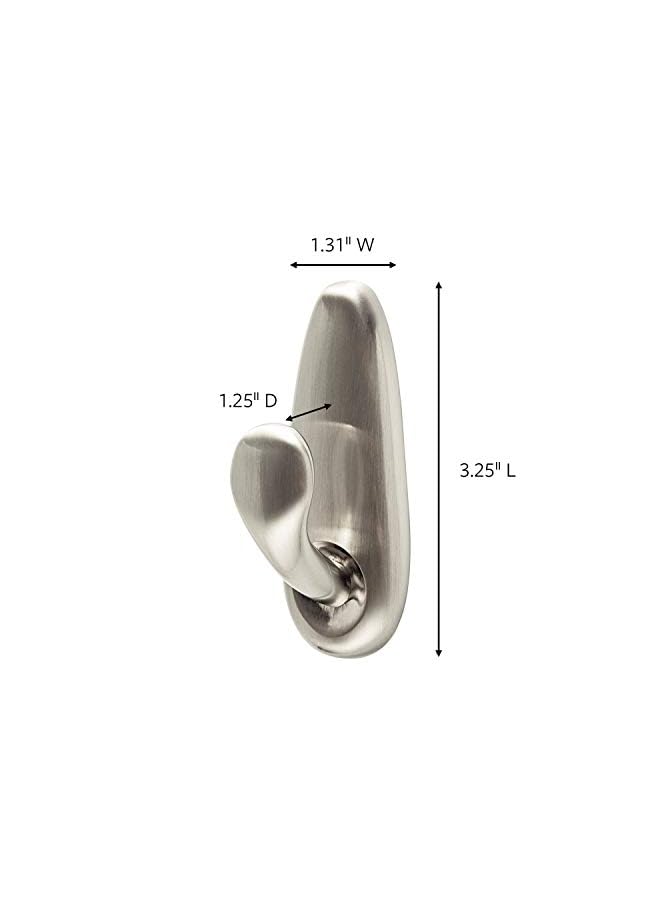 Command Classic Nickel Medium Hook Holds 1.3 Kg Each Hook Silver Color Organize Decoration No Tools Holds Strongly Damage Free Hanging 1 Hook And 2 Strips/Pack - Image 3