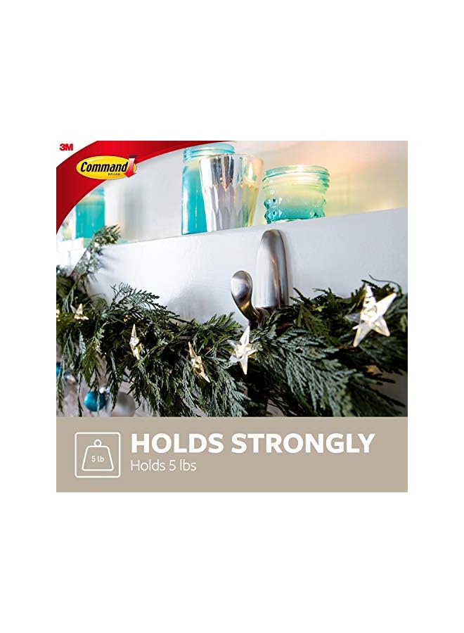 Command Classic Nickel Medium Hook Holds 1.3 Kg Each Hook Silver Color Organize Decoration No Tools Holds Strongly Damage Free Hanging 1 Hook And 2 Strips/Pack - Image 4