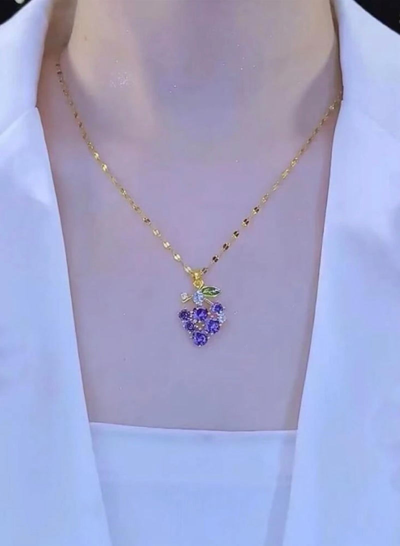 بلو لاين سلسال نسائي انيق مصنوع من الاستانلس ستيل مطلي باللون الذهبي عيار 18 - Image 4