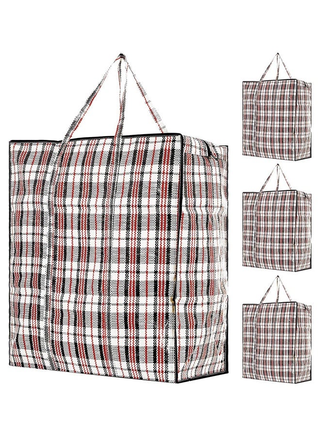 DUNISO 4Pcs Strong Storage Laundry Bags，Large Moving Bags with Zipper & Handles，Reusable Storage Zip Bag, Jumbo Heavy Duty Nylon Organizer Bags，Waterproof, Dustproof, and Dirt Resistant，for Quilts Blankets Pillows Cloths,70*75*30CM  - Image 1