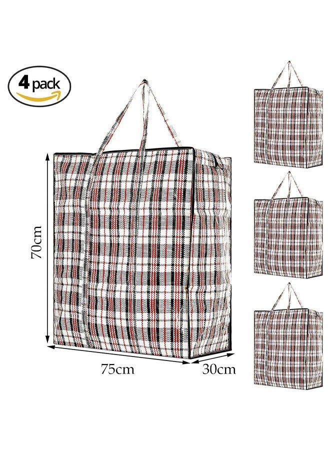 DUNISO 4Pcs Strong Storage Laundry Bags，Large Moving Bags with Zipper & Handles，Reusable Storage Zip Bag, Jumbo Heavy Duty Nylon Organizer Bags，Waterproof, Dustproof, and Dirt Resistant，for Quilts Blankets Pillows Cloths,70*75*30CM  - Image 2