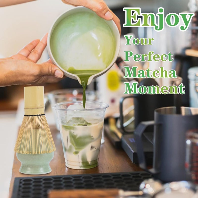 Collabell Matcha Whisk Set, Premium Ceramic Bowl with Spout, Bamboo Whisk, Chasen Holder, Sifter, Scoop, Complete Tea Making Kit for Matcha Lovers, Beginner Starter Set for Lump-Free Matcha Green Tea Gift - Image 3
