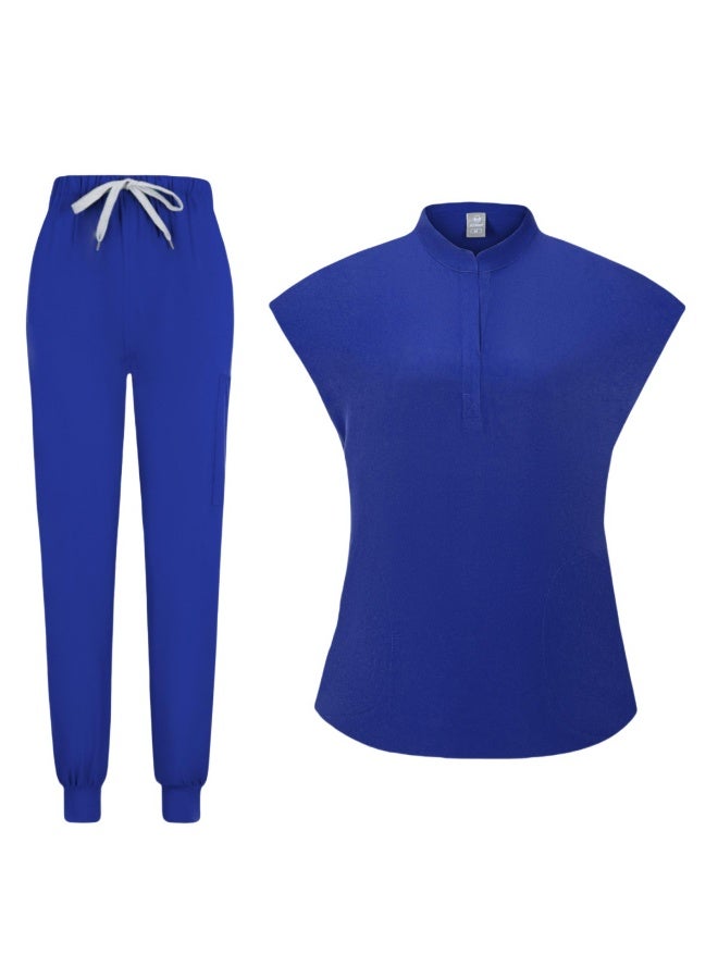 Loquat Womens Medical Scrubs Set Medical Uniform Set Blue - Image 1