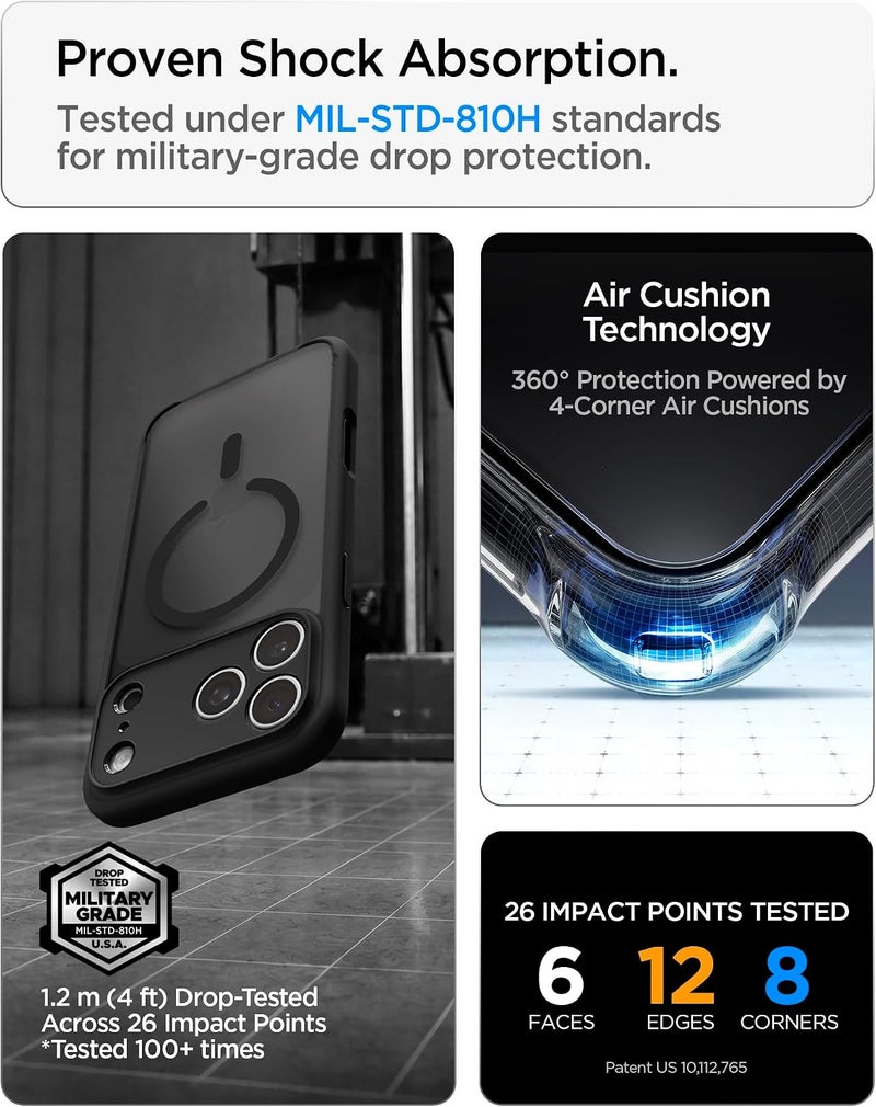 Spigen Ultra Hybrid MagFit iPhone 18 PRO Case Cover with MagSafe (2026) - Frost Black - Image 5