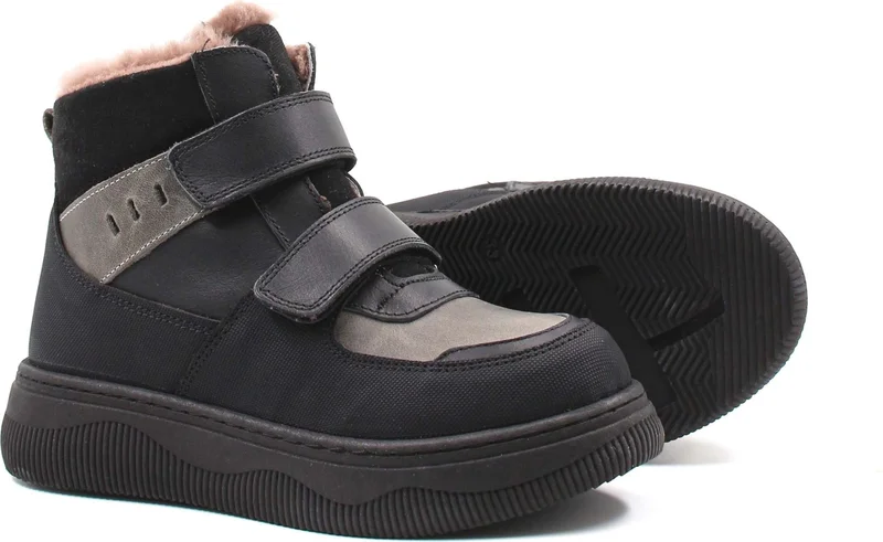 فاست ستيب Leather Fur Unisex Kids Classic Boots 157KXA2710