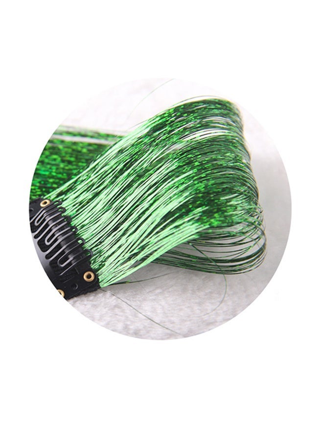 نيبمينينت Hair Tinsel Sparkle Holographic Glitter Party Wig White/Green 60x4x2cm - Image 1