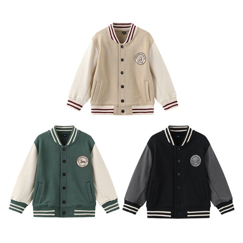 Children'S Baseball Jacket Spring & Fall Sports Baseball Jacket For Boys And Girls Terry Japanese Style Kidsren'S Clothing Excellent - Image 2