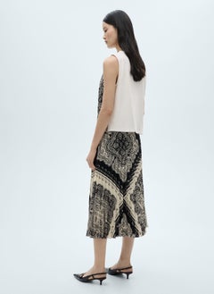 MANGO Paisley-Print Pleated Skirt  - Image 2