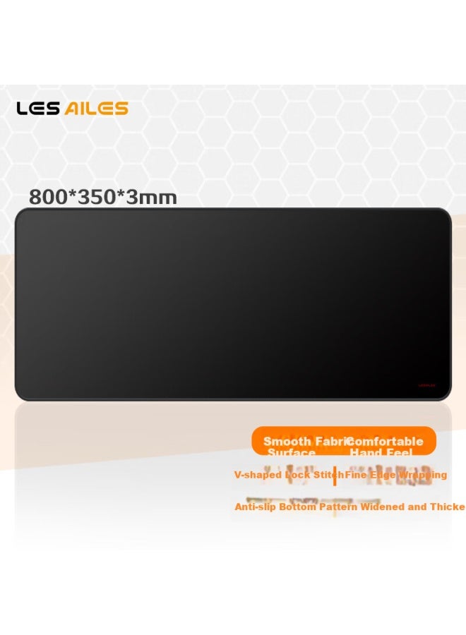 Feidun Lesailes Pure Black, Large Gaming Mouse Pad, Office Computer Keyboard Desk Mat, Black 800*350*3mm