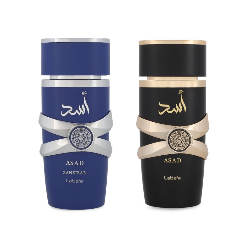 Lattafa Asad 5th Anniversary Edition Spicy Woody Amber Sweet 2 Piece Eau de Parfum Gift Set for Men Asad Asad Zanzibar 2 34 Ounce 100 ml Sprays - Image 2
