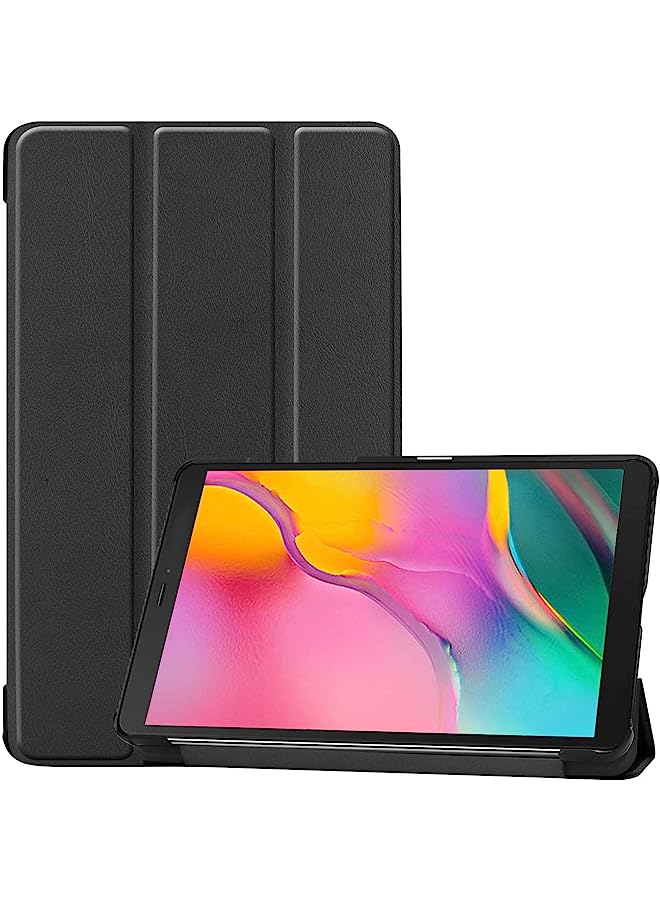 Procases حافظة Galaxy Tab A 8.0 2019 T290 T295، غلاف خفيف نحيف مع حامل ثلاثي الطيات، حافظة صلبة فوليو لجهاز Galaxy Tab A 2019 بحجم 8.0 بوصة بدون قلم S طراز Sm-T290 (واي فاي) Sm-T295 (LTE) – أسود - Image 1