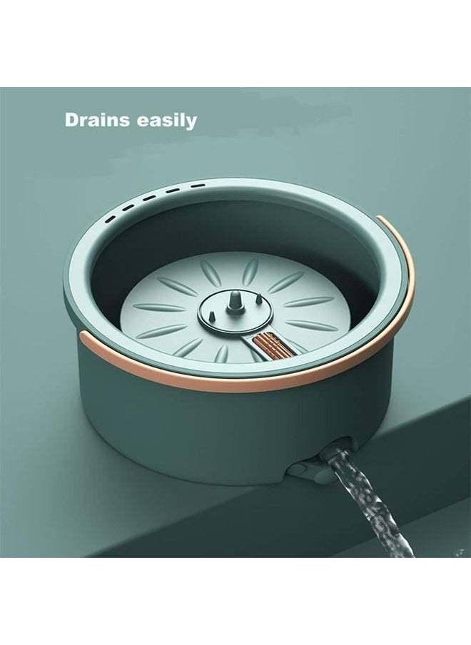 Taimi - Spin Mop and Bucket with Wringer Set, Practical Telescopic Stainless-Steel Handle Mop Cleaning Bucket Mop&Upgraded Water Separation Bucket with Microfiber Mop Pads for Floors Kitchen - Image 1