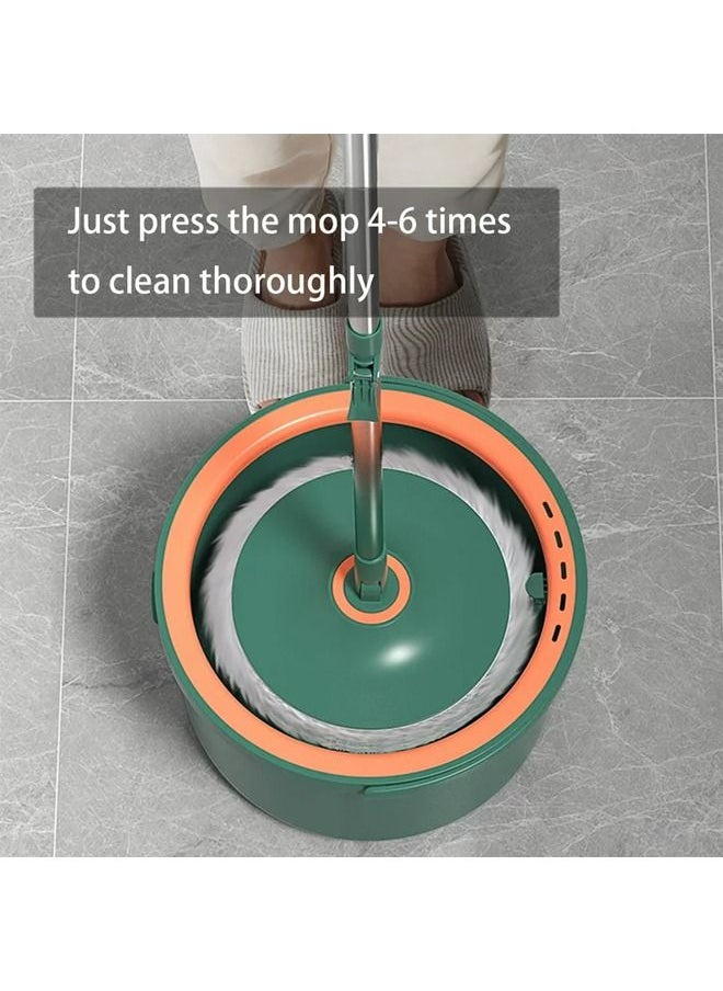 Taimi - Spin Mop and Bucket with Wringer Set, Practical Telescopic Stainless-Steel Handle Mop Cleaning Bucket Mop&Upgraded Water Separation Bucket with Microfiber Mop Pads for Floors Kitchen - Image 1
