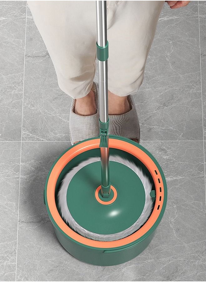 Taimi - Spin Mop and Bucket with Wringer Set, Practical Telescopic Stainless-Steel Handle Mop Cleaning Bucket Mop&Upgraded Water Separation Bucket with Microfiber Mop Pads for Floors Kitchen - Image 1