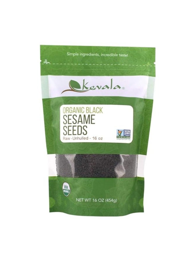 Kevala Organic Black Raw And Unhulled Sesame Seeds, 1 Pound 16 oz - Image 1
