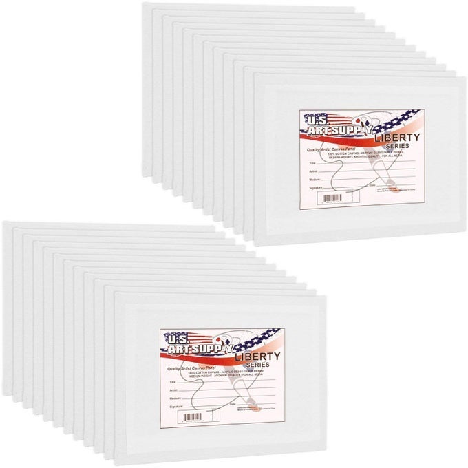 24PACK OF 11 X 14 INCH PROFESSIONAL ARTIST QUALITY ACID FREE CANVAS PANEL BOARDS FOR PAINTING 212PACKS 1 FULL CASE OF 24 SINGLE CANVAS BOARD PANELS