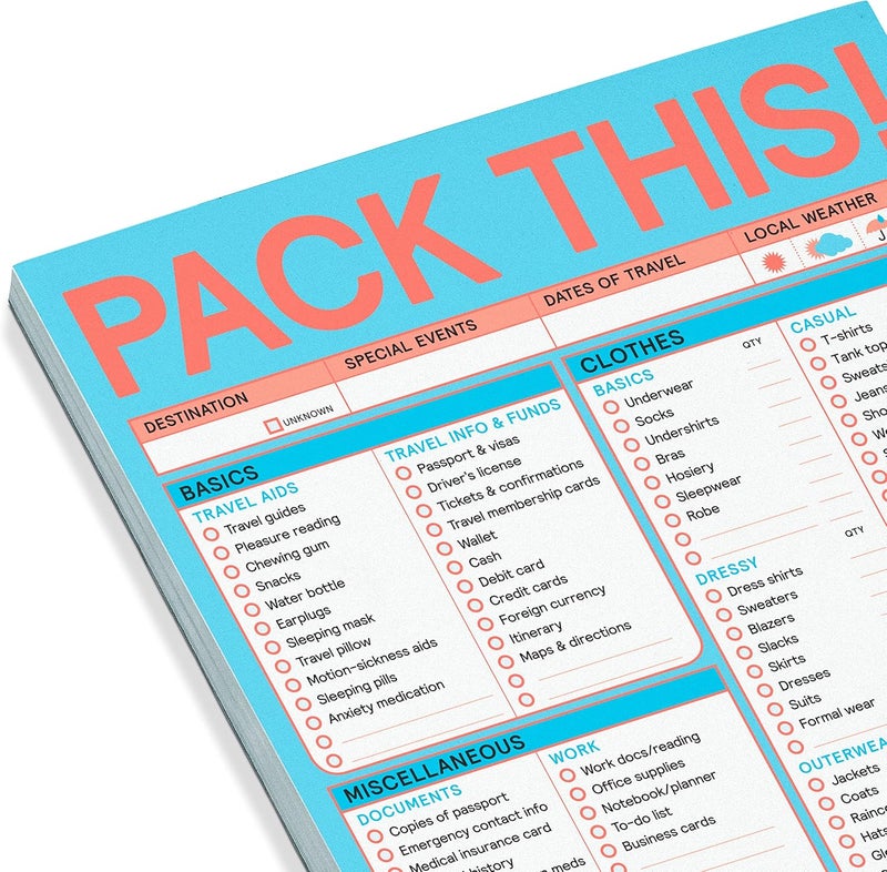 نوك نوك دفتر "Knock Knock" من نوع "Pack This" (إصدار باستيل) - دفتر قائمة التعبئة وملحقات السفر، مقاس 6 × 9 بوصات - Image 3