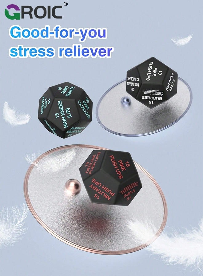 GROIC Workout Dice,Fitness Dice,Fun Workout Games,Exercise Equipment,Exercise Dice for Workouts,Exercise Dice for Fitness, Gym Workouts, WOD, Home Bodyweight HIIT - Image 2