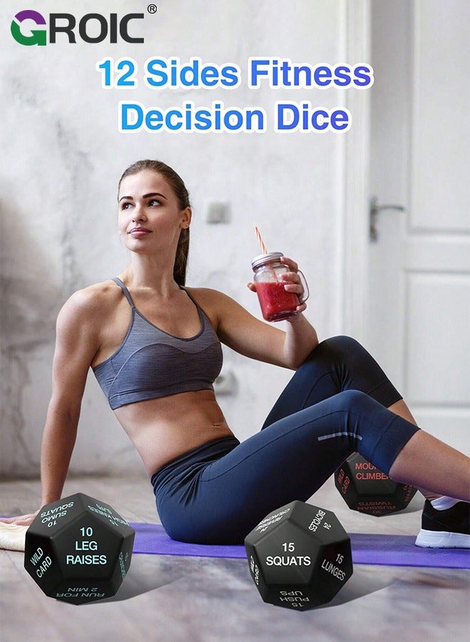 GROIC Workout Dice,Fitness Dice,Fun Workout Games,Exercise Equipment,Exercise Dice for Workouts,Exercise Dice for Fitness, Gym Workouts, WOD, Home Bodyweight HIIT - Image 5