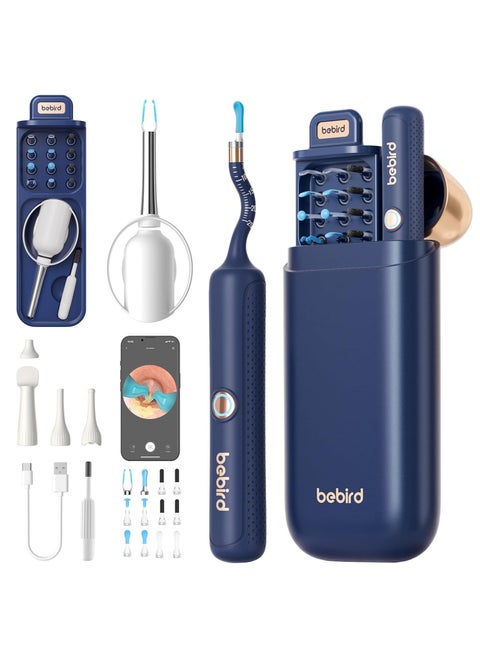 Earsight Plus Ear Wax Removal Tool Camera & Light  Visual Earwax Cleaner with Cleaning Kit As Spade/Spoon/Picker/Tweezers Clean Ears for Family  Ear-Scope Wireless WiFi Connect (Dark Blue)