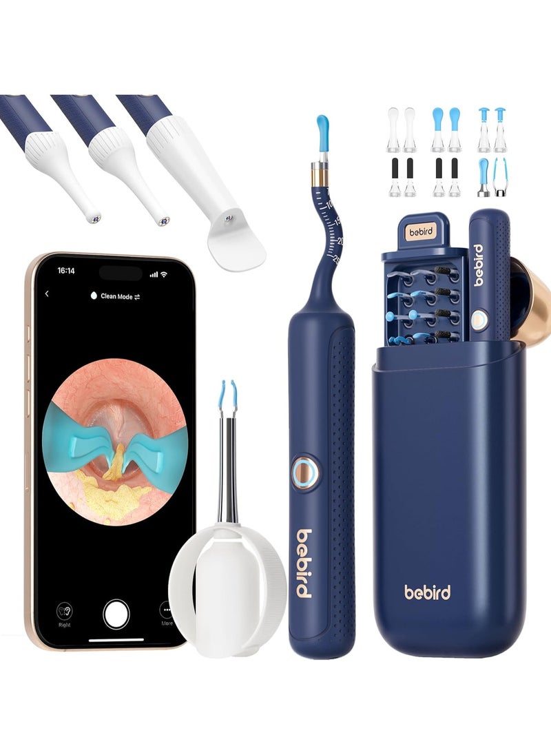 Earsight Plus Ear Wax Removal Tool Camera & Light  Visual Earwax Cleaner with Cleaning Kit As Spade/Spoon/Picker/Tweezers Clean Ears for Family  Ear-Scope Wireless WiFi Connect (Dark Blue)