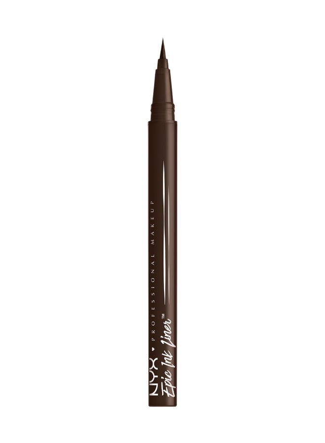 NYX PROFESSIONAL MAKEUP قلم تحديد العيون السائل المقاوم للماء من Epic Ink Liner - بلون الشوكولاتة الداكنة، تركيبة نباتية، صبغة مكثفة - Image 1