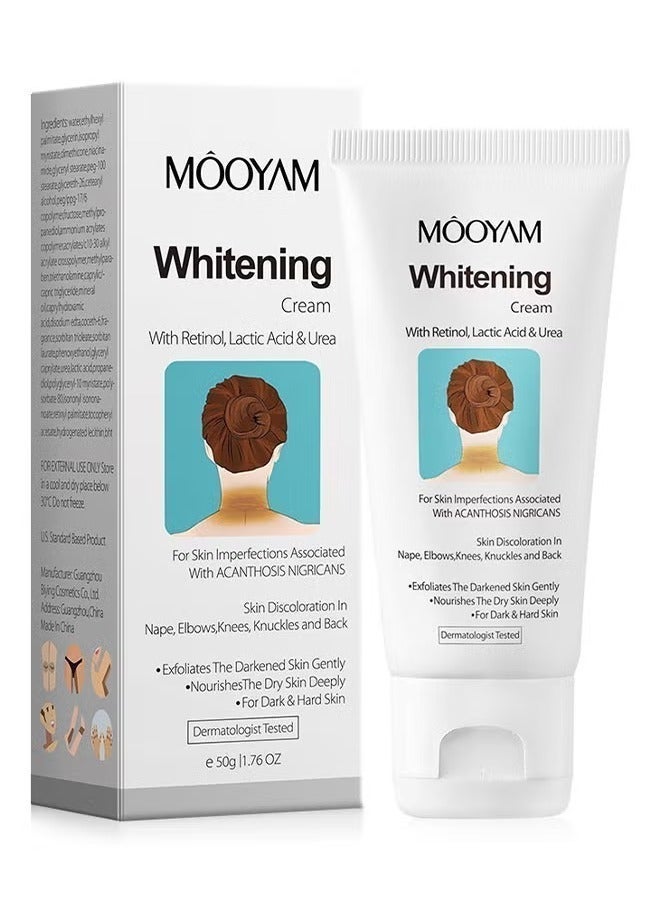 MOOYAM Whitening Cream, with Retinol, Lactic Acid and Urea, for Darkened Skin on Body Exfoliates Dark Spots, for Dark and Hard Skin - Image 2