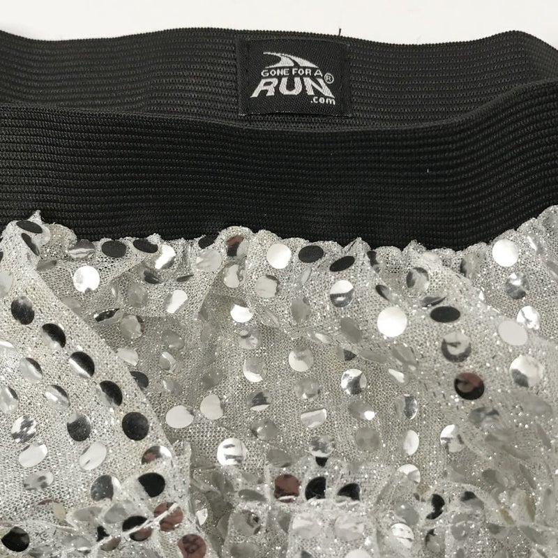 Gone For a Run Running Costume Tutu Skirt Glitter Sequined Tutu | Silver, Silver, one size fits most - Image 3