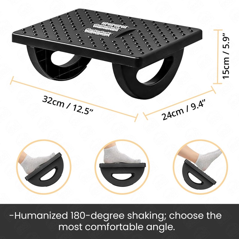 ABOUT SPACE Rocking Footrest Acupressure Underdesk Foot Step Stool with Ergonomic Design Massage RollersAnti Slip Base Foot Stool for Office Chair Under Table for Work Home - Image 2