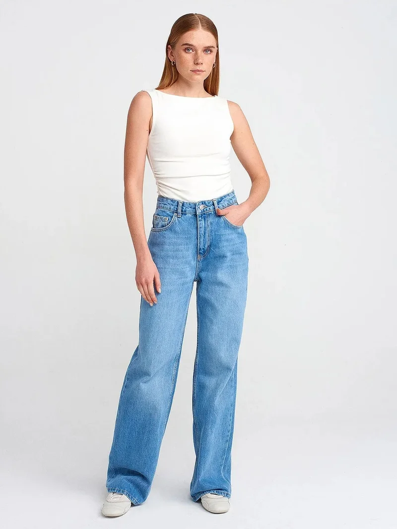 ديلفين DILVIN Sleeveless Boat Neck Jersey Blouse