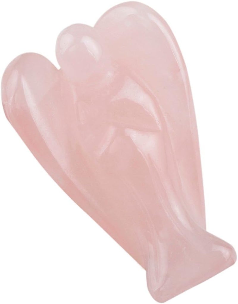 mookaitedecor Rose Quartz Guardian Angel Figurines, Crystals Gemstone Carved Mini Statue for Love, Peace & Healing 1.5 inch