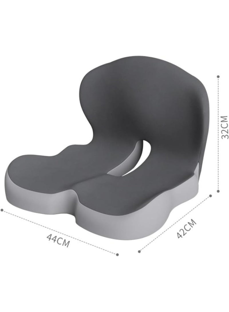 Backrest And Seat Cushion, Memory Sponge L-Shaped Integrated Seat Cushion, Car Seat Support, Ergonomic Office Seat Cushion For Protecting The Lower Back Coccyx (Gray) - Image 3